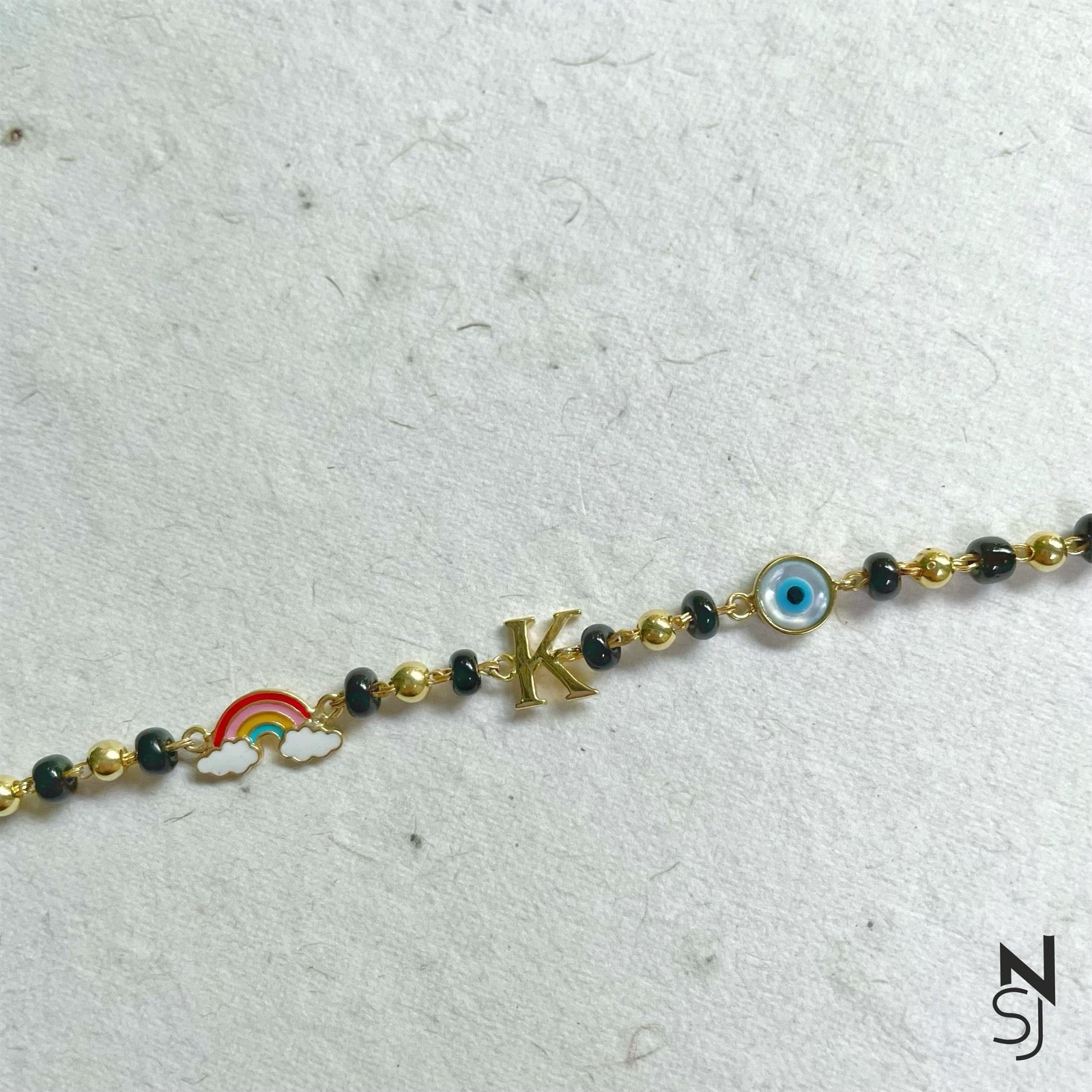 Rainbow, Evil Eye And Custom Initial Nazariya