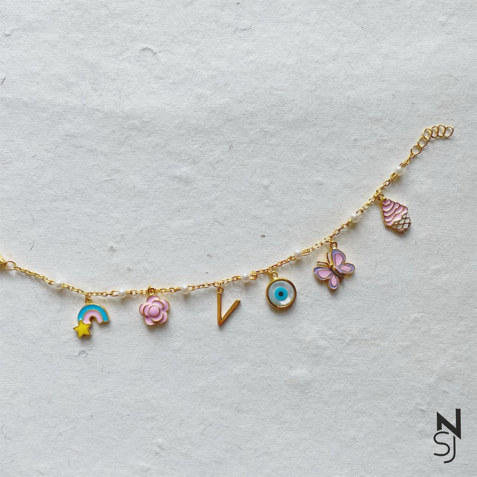 Custom Initial Charm Bracelet