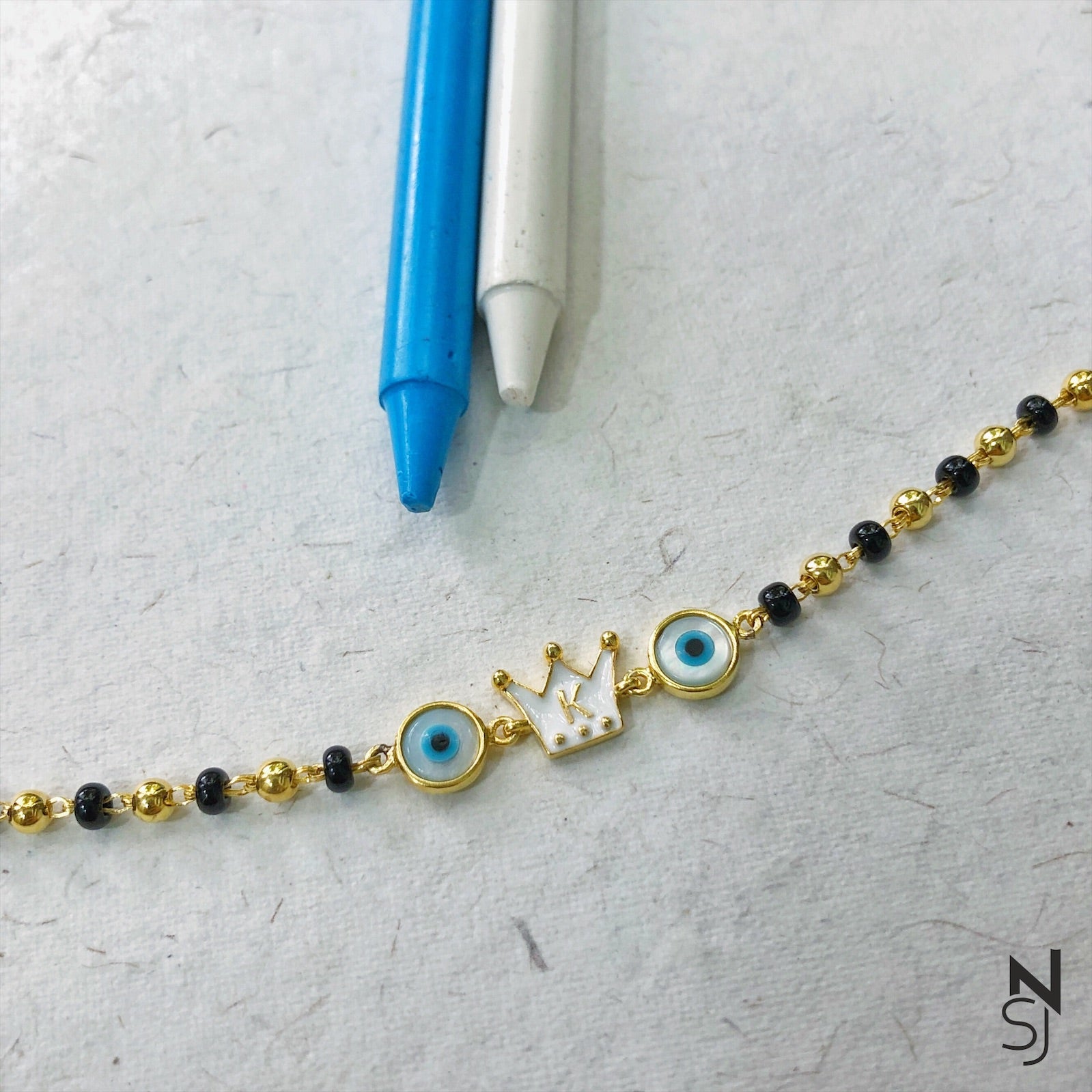 Personalised Crown & Evil Eye Nazariya