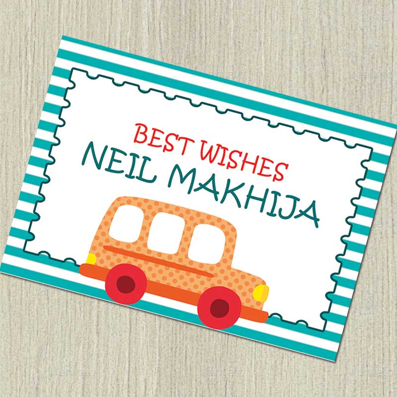 Personalised Notecards - Car, Set of 20