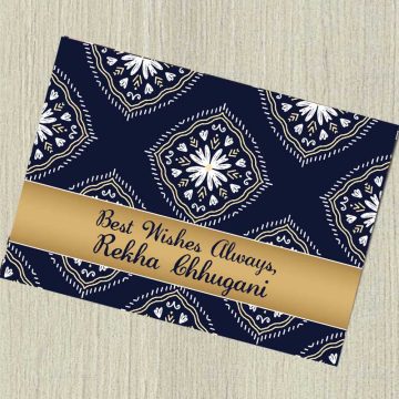 Personalised Ikat Indigo Gift Notecards