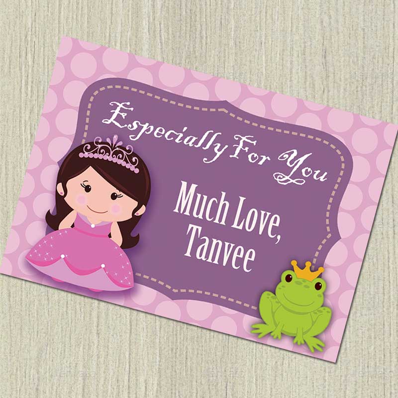 Personalised Notecards - Purple Princess, Set of 20