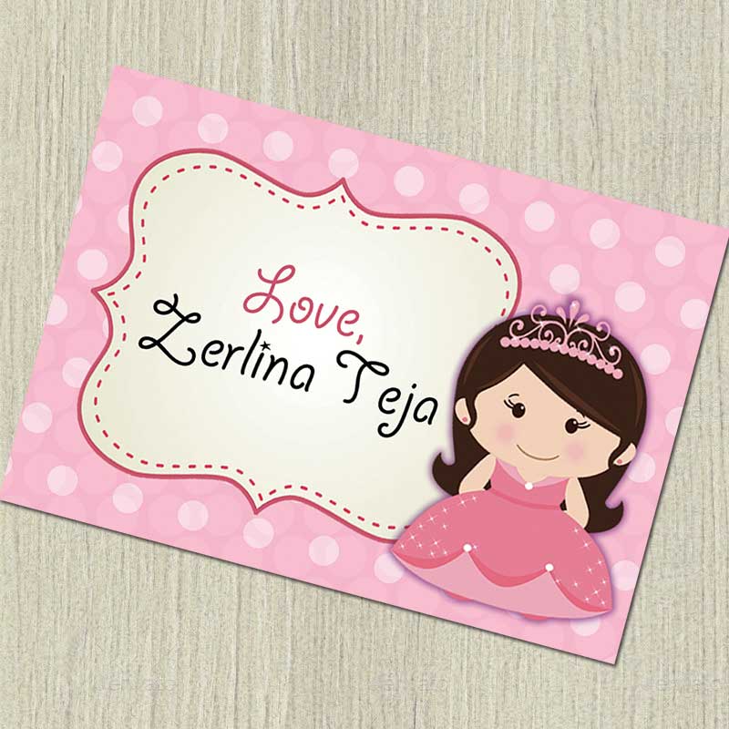 Personalised Notecards - Princess, Set of 20