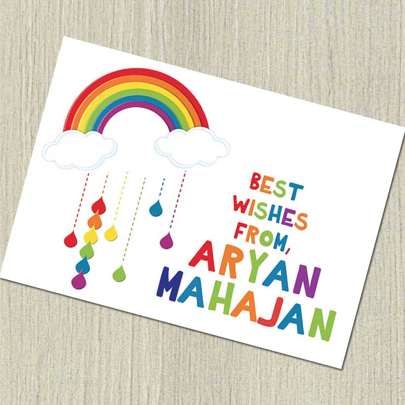 Personalised Notecards - Rainbow, Set of 20