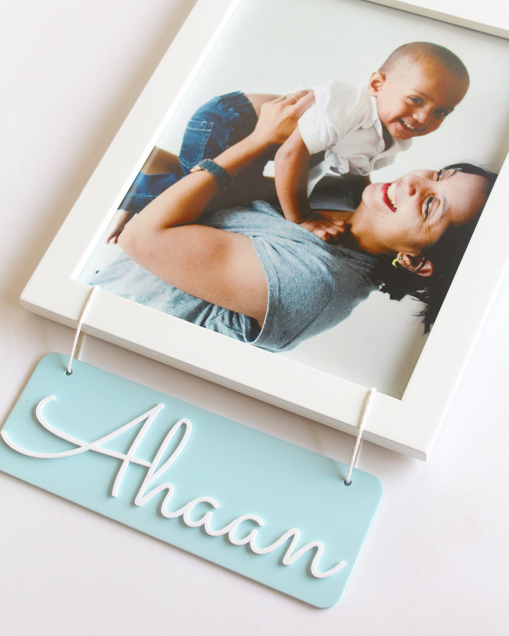 Personalised Name Frame, Blue (Photo Optional)