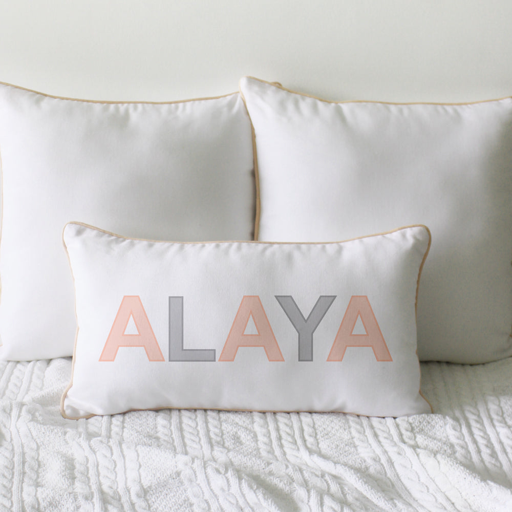 Personalised Name Cushion - Bold - Pink