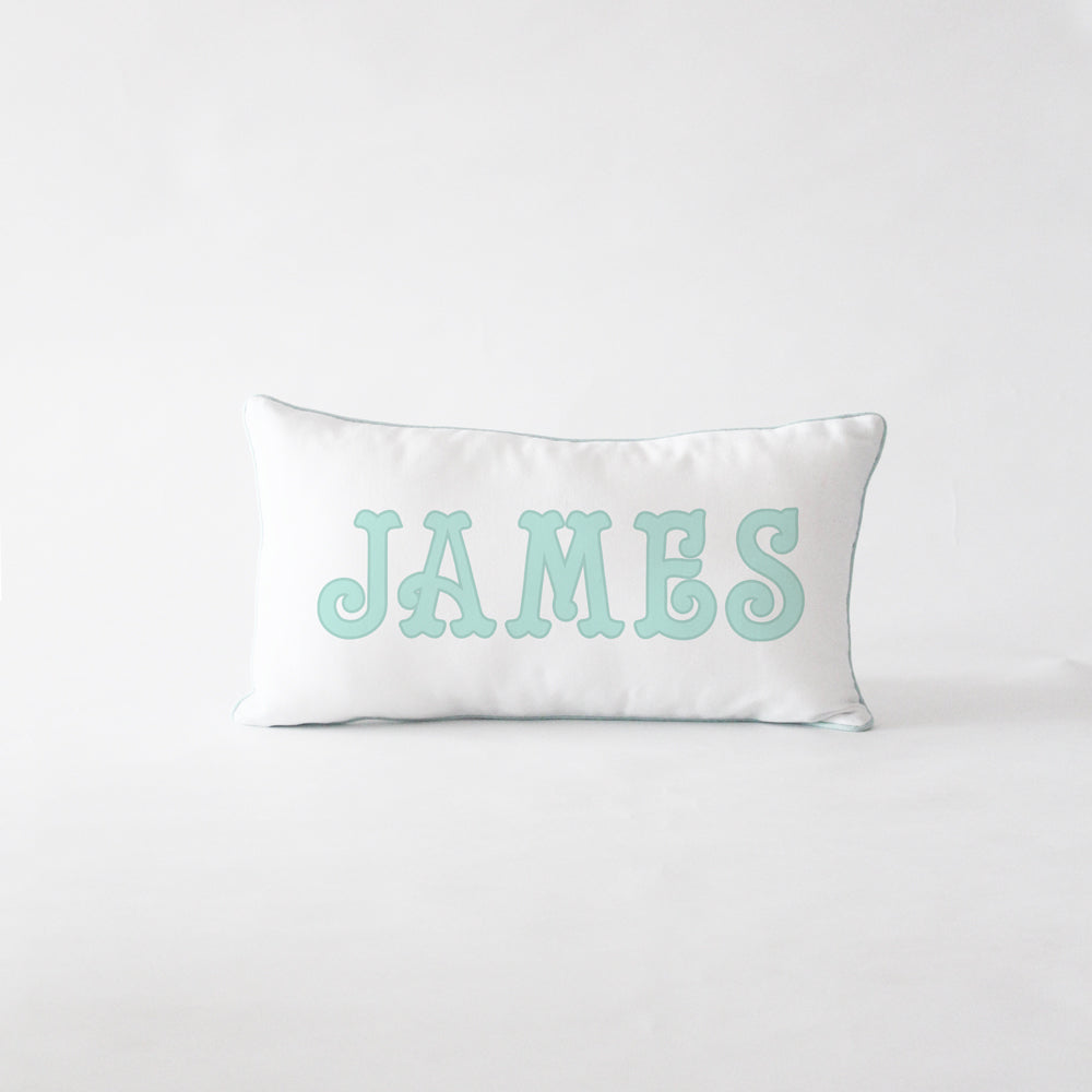 Personalised Name Cushion - Fancy - Blue