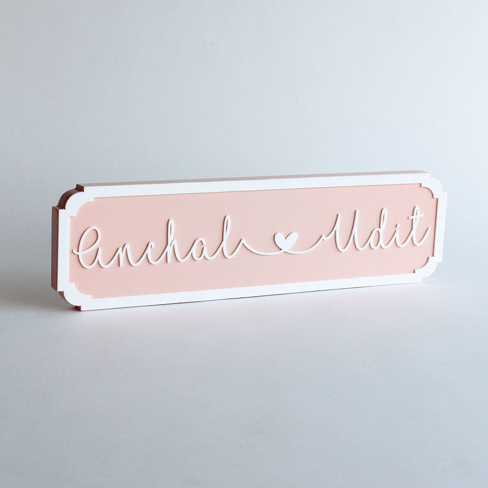Name Plaque - Cursive, Pink