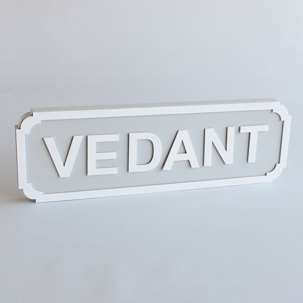 Name Plaque - Contemporary, Grey