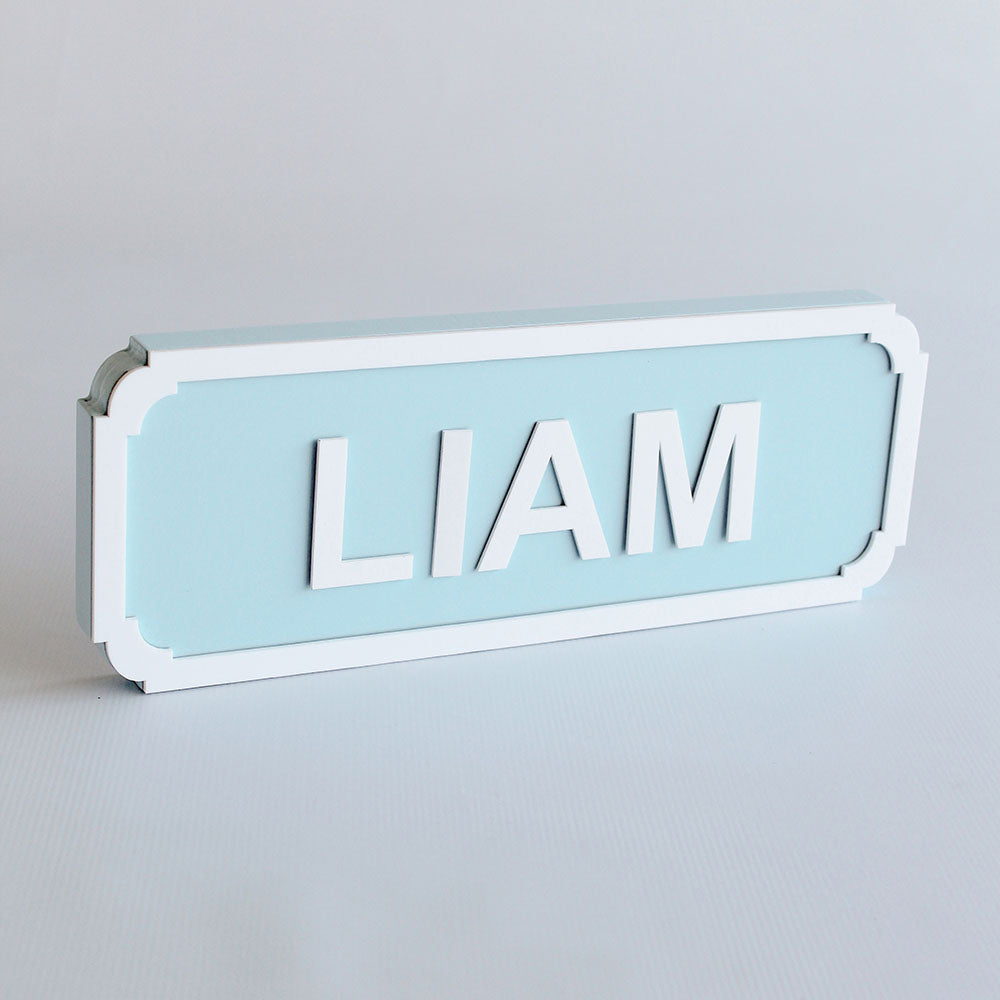 Name Plaque - Contemporary, Blue