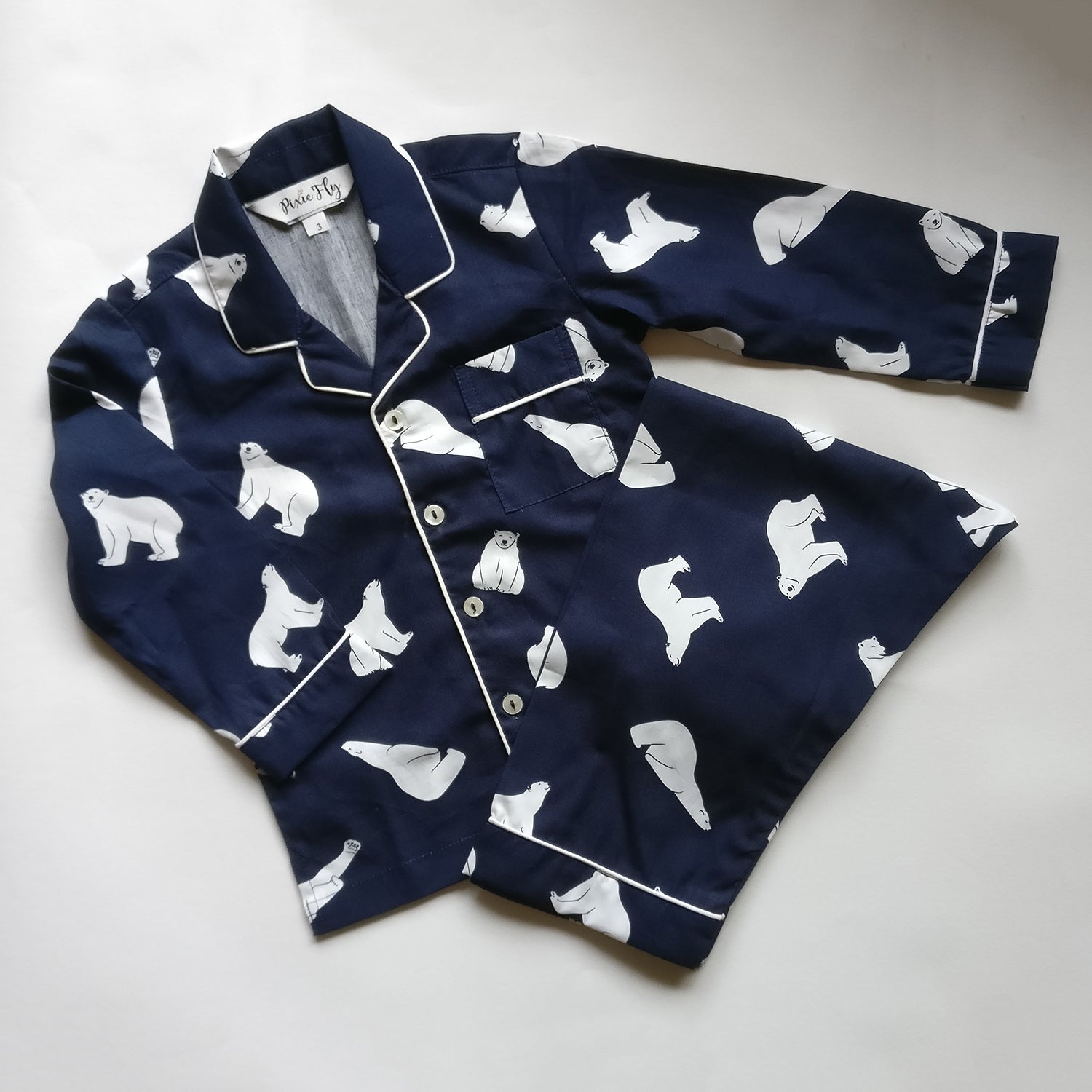 Kid's Pyjama Set - Navy Polar Bear