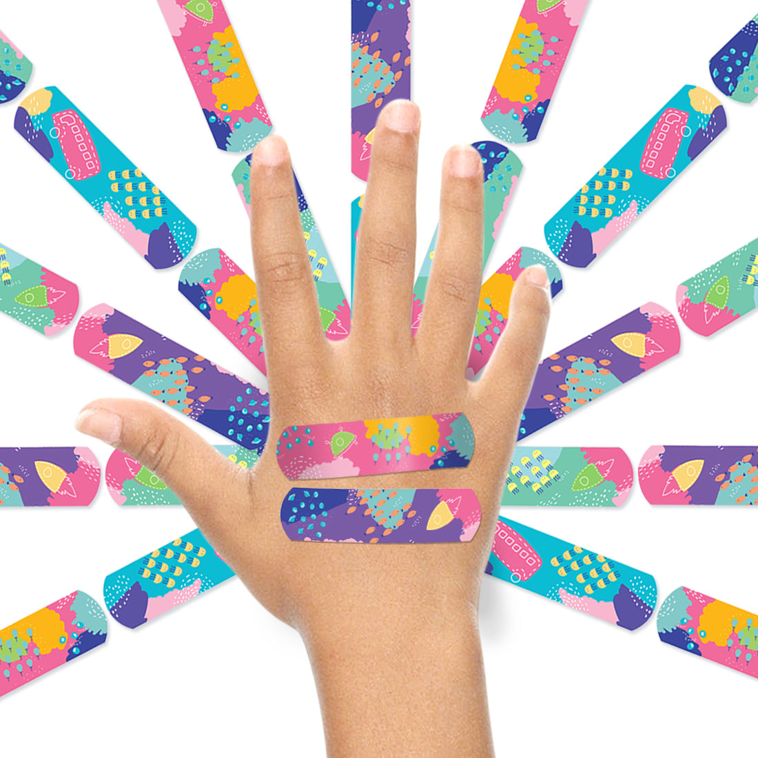 'Ouchie Printed Bandages' Combo Set of 2 ( 20 x 2 = 40) (Blue & Purple)