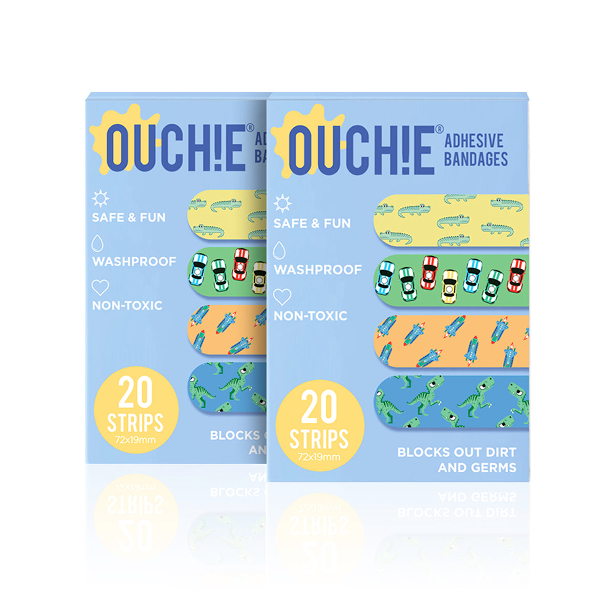 'Ouchie Printed Bandages' Combo Pack of 2 (20 x 2 = 40) (Blue)