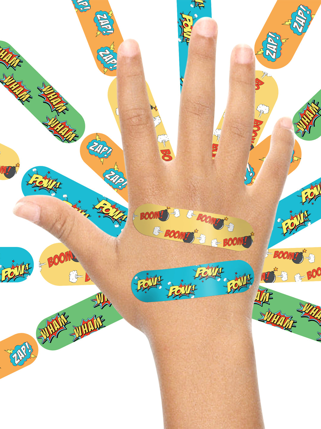 Ouchie Non-Toxic Printed Bandages Double Combo Set (40 Pack) - Yellow & Lime Green
