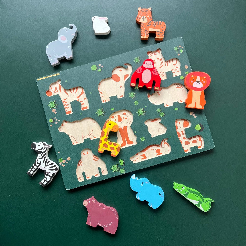 Open Ended Chunky Puzzle - Animals-Puzzles-Open Ended-Toycra