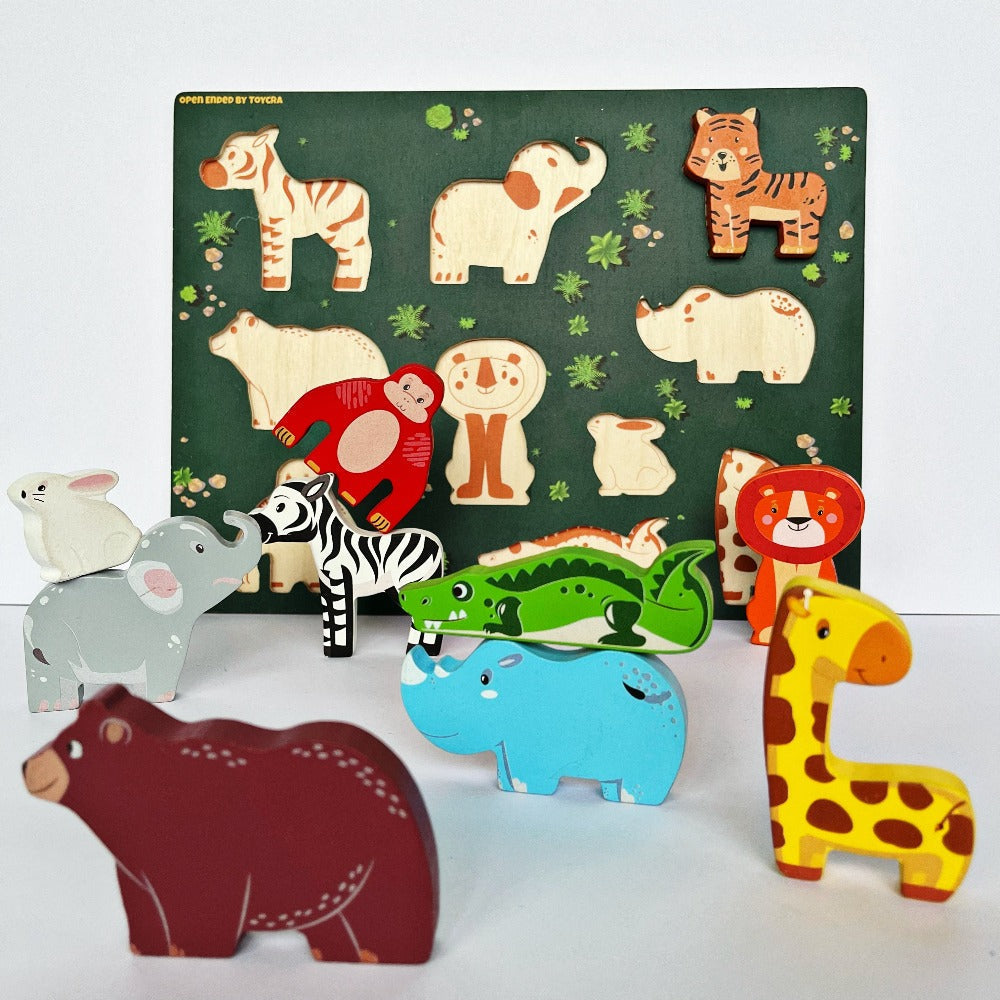 Open Ended Chunky Puzzle - Animals-Puzzles-Open Ended-Toycra