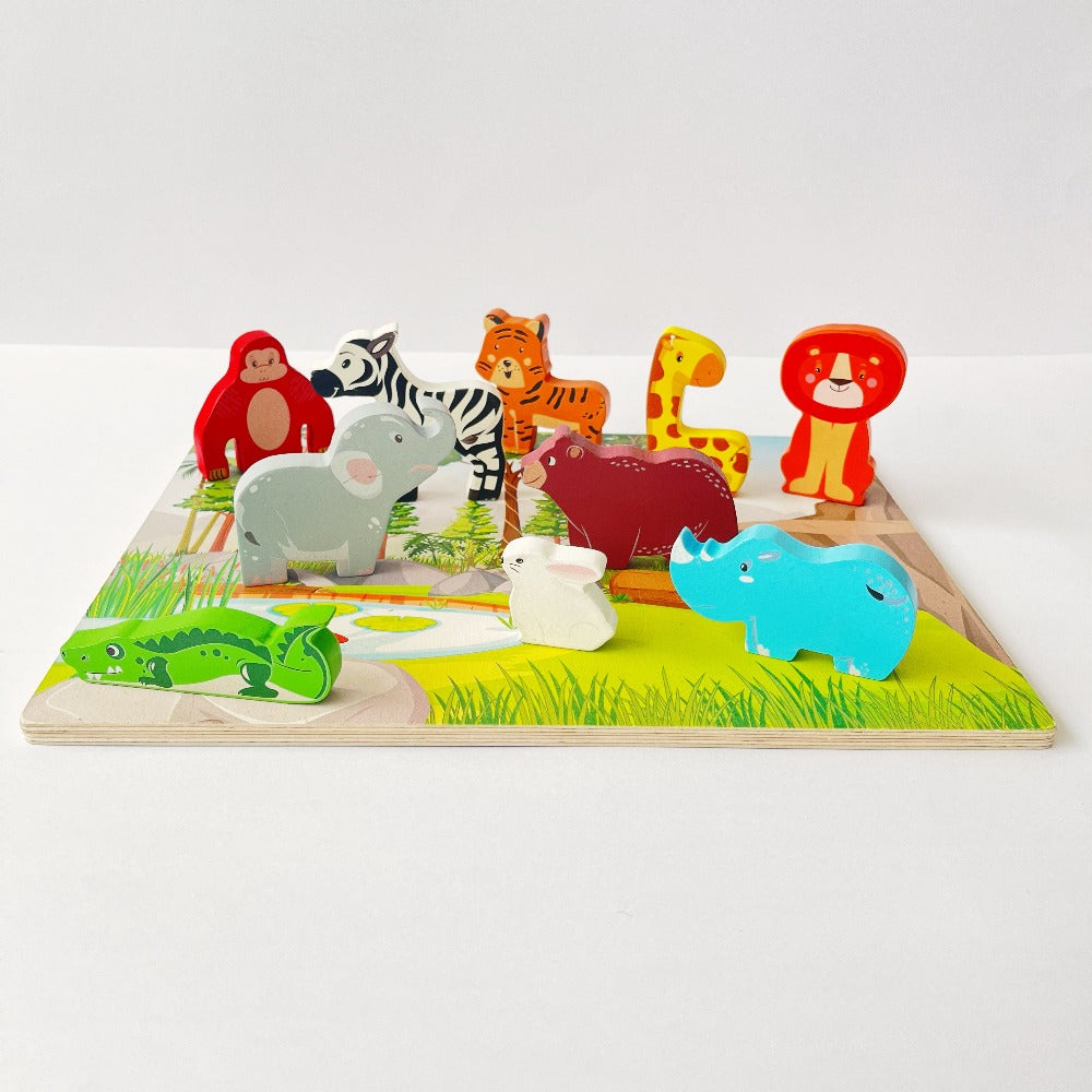 Open Ended Chunky Puzzle - Animals-Puzzles-Open Ended-Toycra