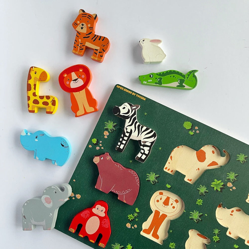 Open Ended Chunky Puzzle - Animals-Puzzles-Open Ended-Toycra