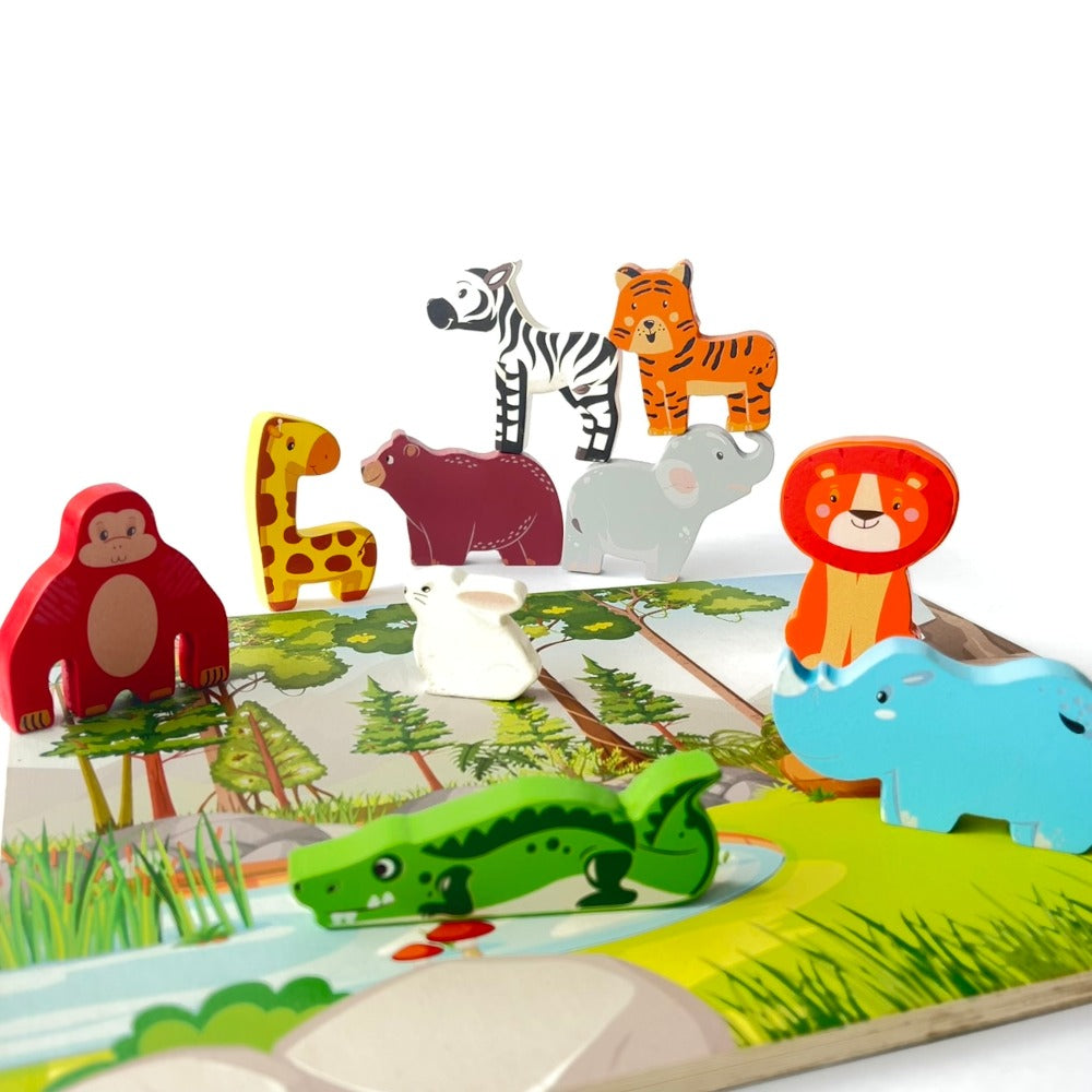 Open Ended Chunky Puzzle - Animals-Puzzles-Open Ended-Toycra