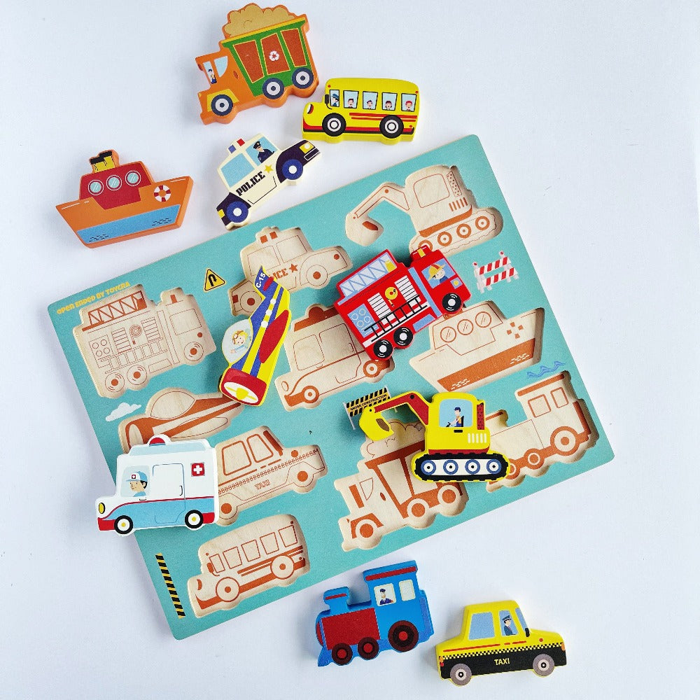 Open Ended Chunky Puzzle - Vehicles-Puzzles-Open Ended-Toycra