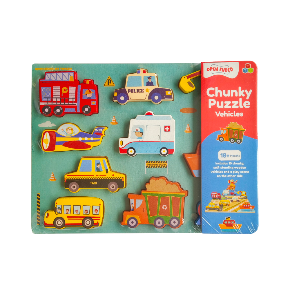 Open Ended Chunky Puzzle - Vehicles-Puzzles-Open Ended-Toycra