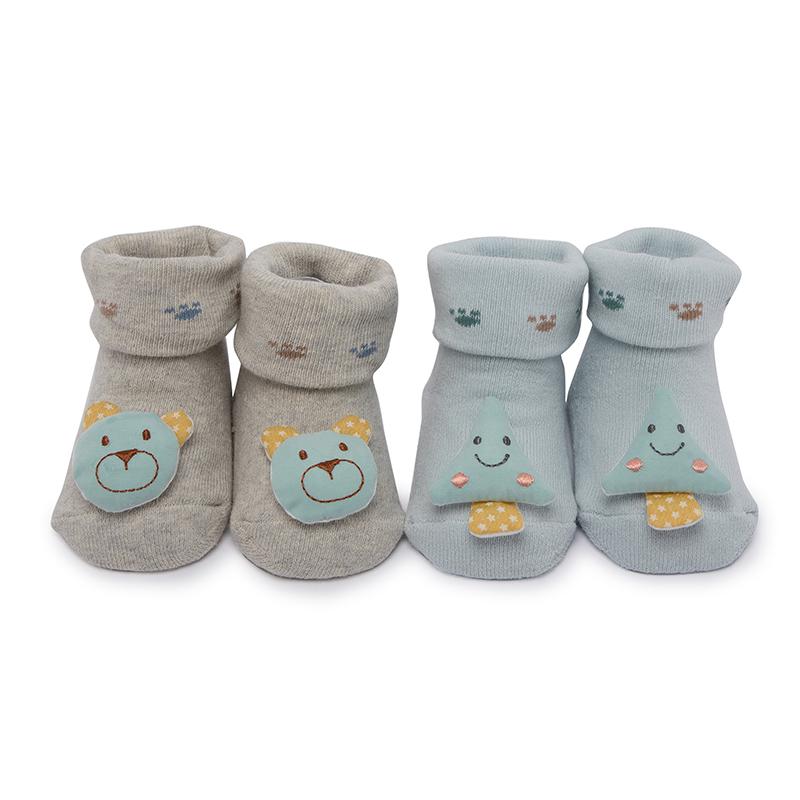 Kicks & Crawl- Teddy and Tree 3D Socks (Pack of 2)