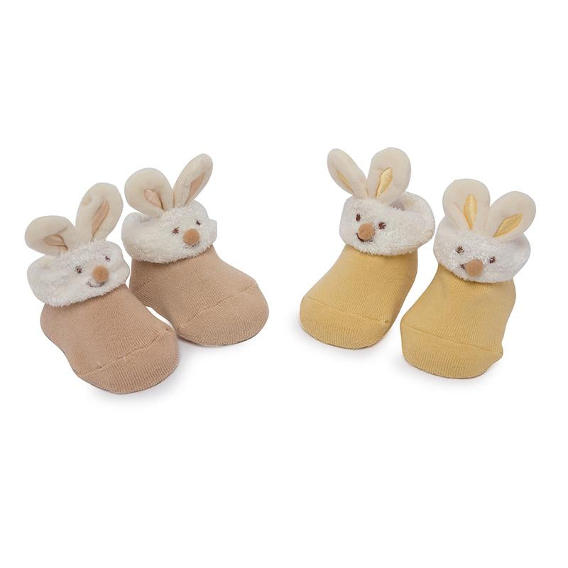 Yellow Bunny Friends 3D Socks - 2 pack