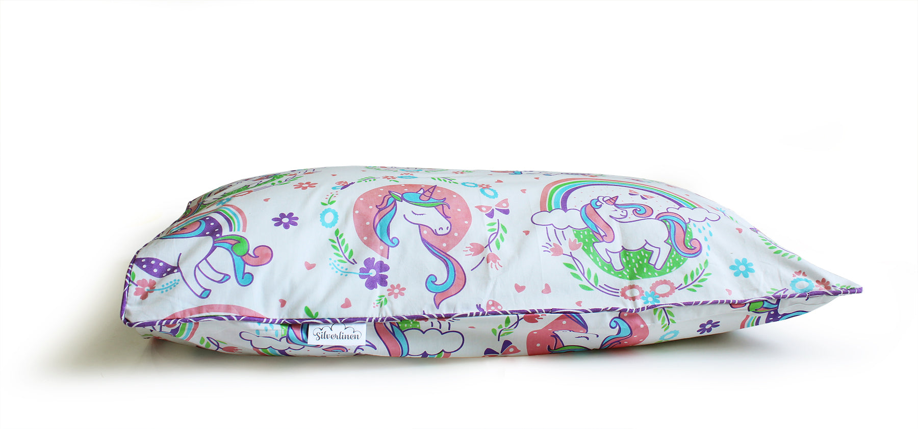 Unicorn & Rainbows Single Pillow Cover