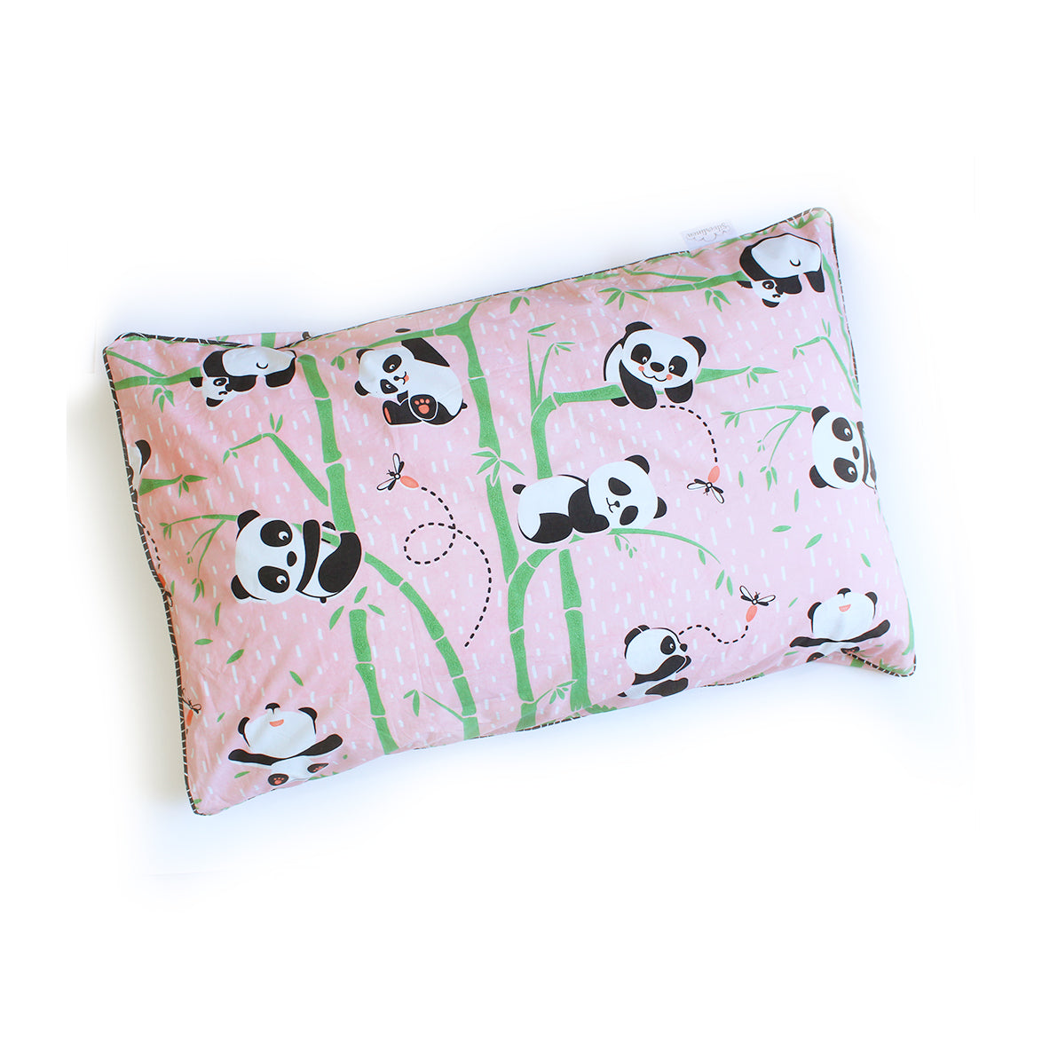 Panda Village Single Pillow Cover - Blue / Pink