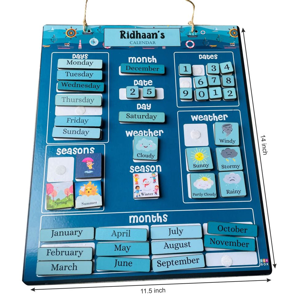 Personalised Wooden Calender - Nautical
