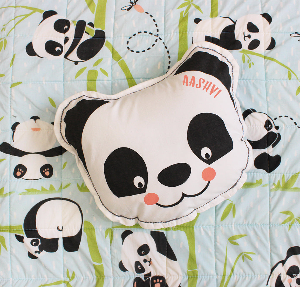 Shaped Cushion - Panda Village