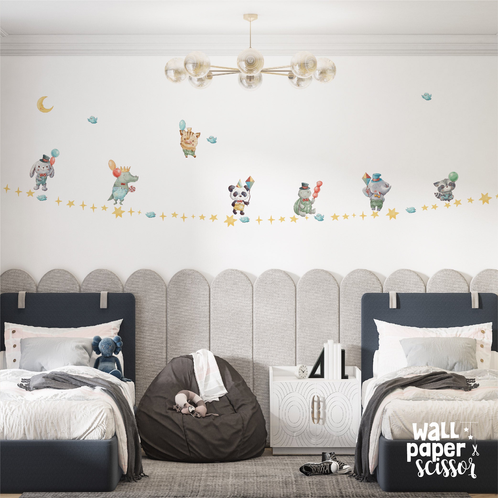 Watercolour Party Animal Wall Stickers