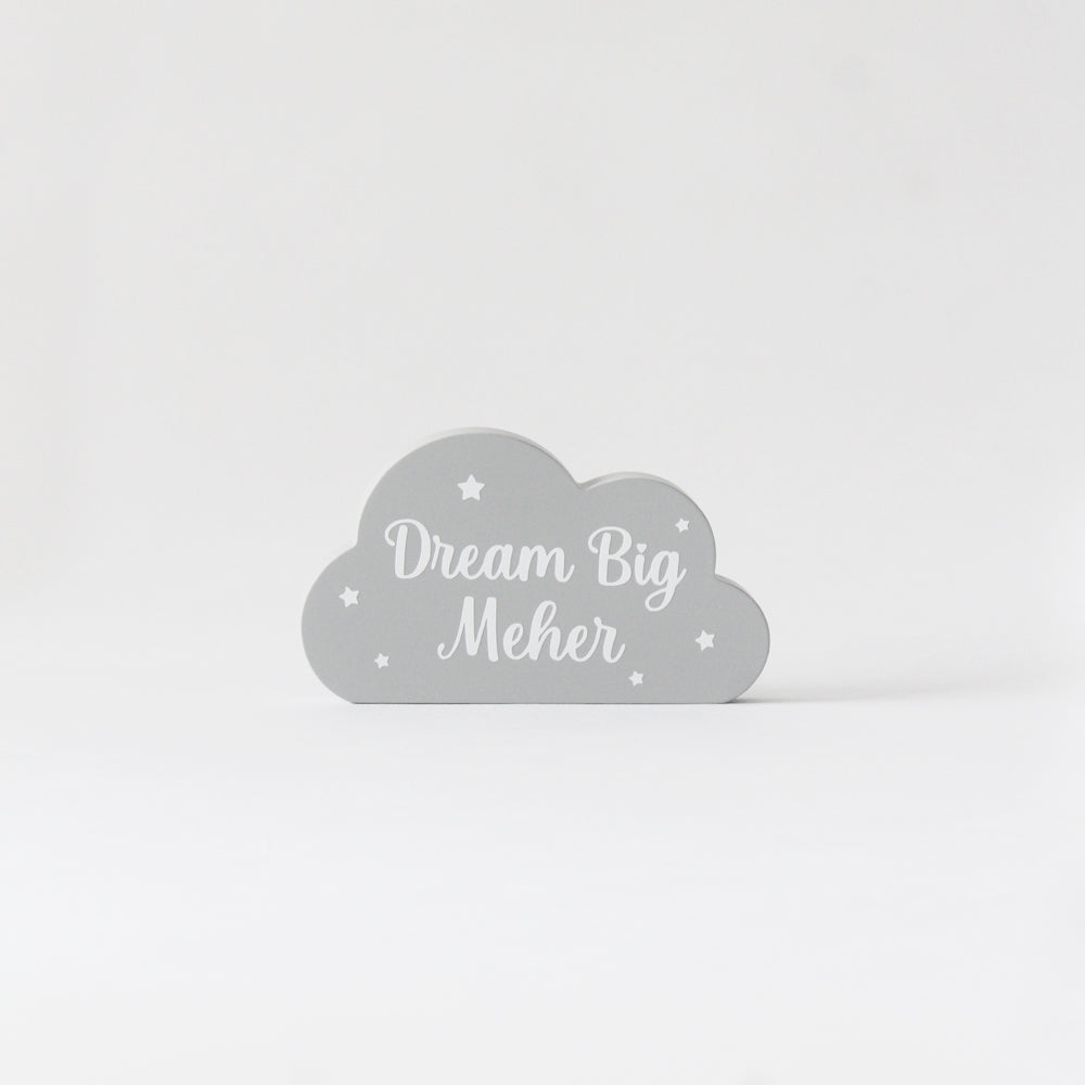Personalized Dream Big Cloud - Grey