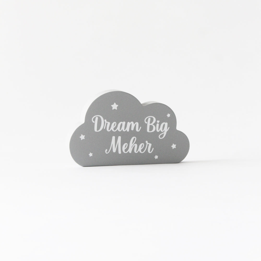 Personalized Dream Big Cloud - Grey