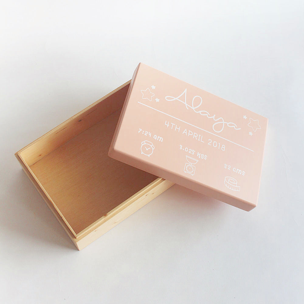 Personalized Birth Statistics Keepsake Box