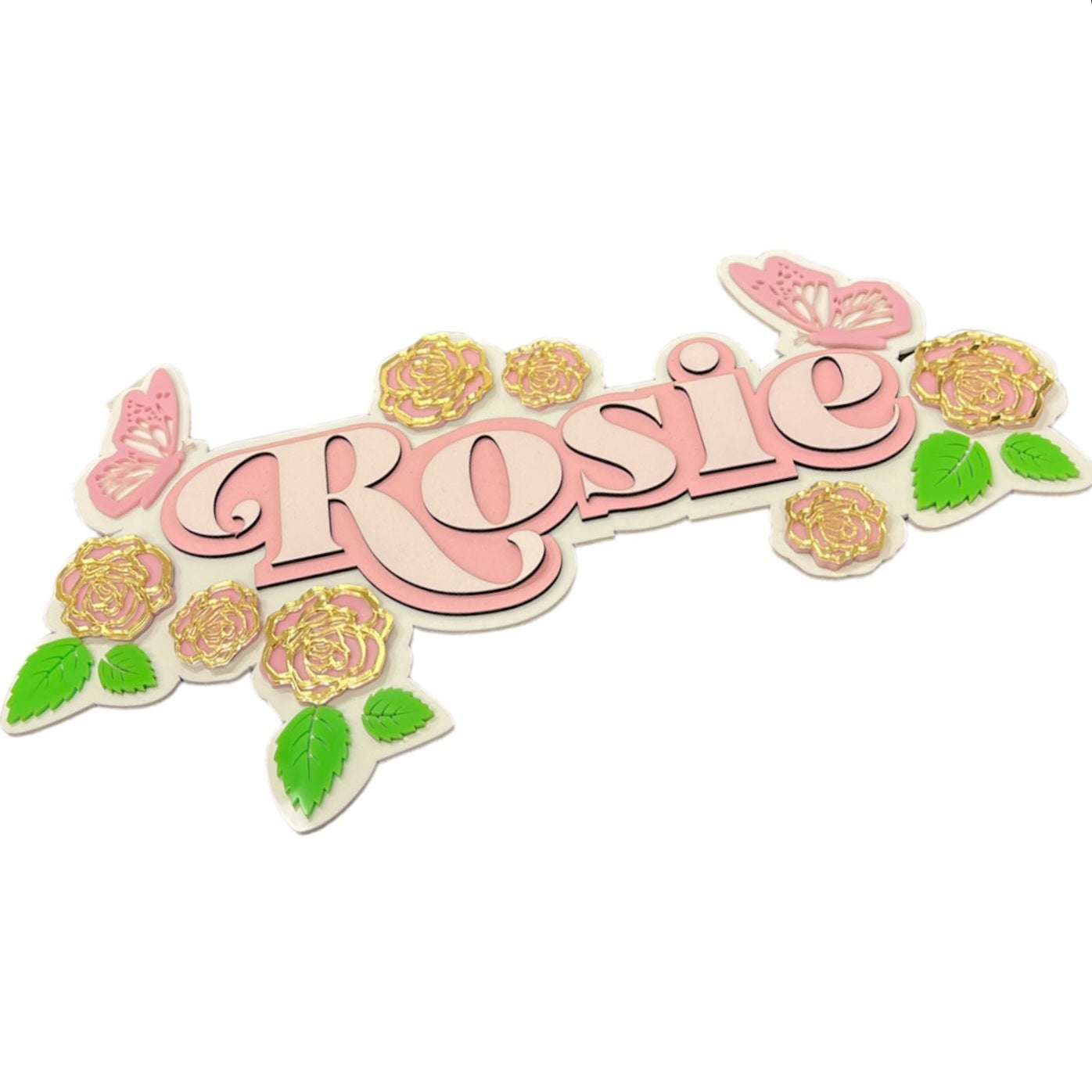 3 Layer Name Plaque- Rose Oasis