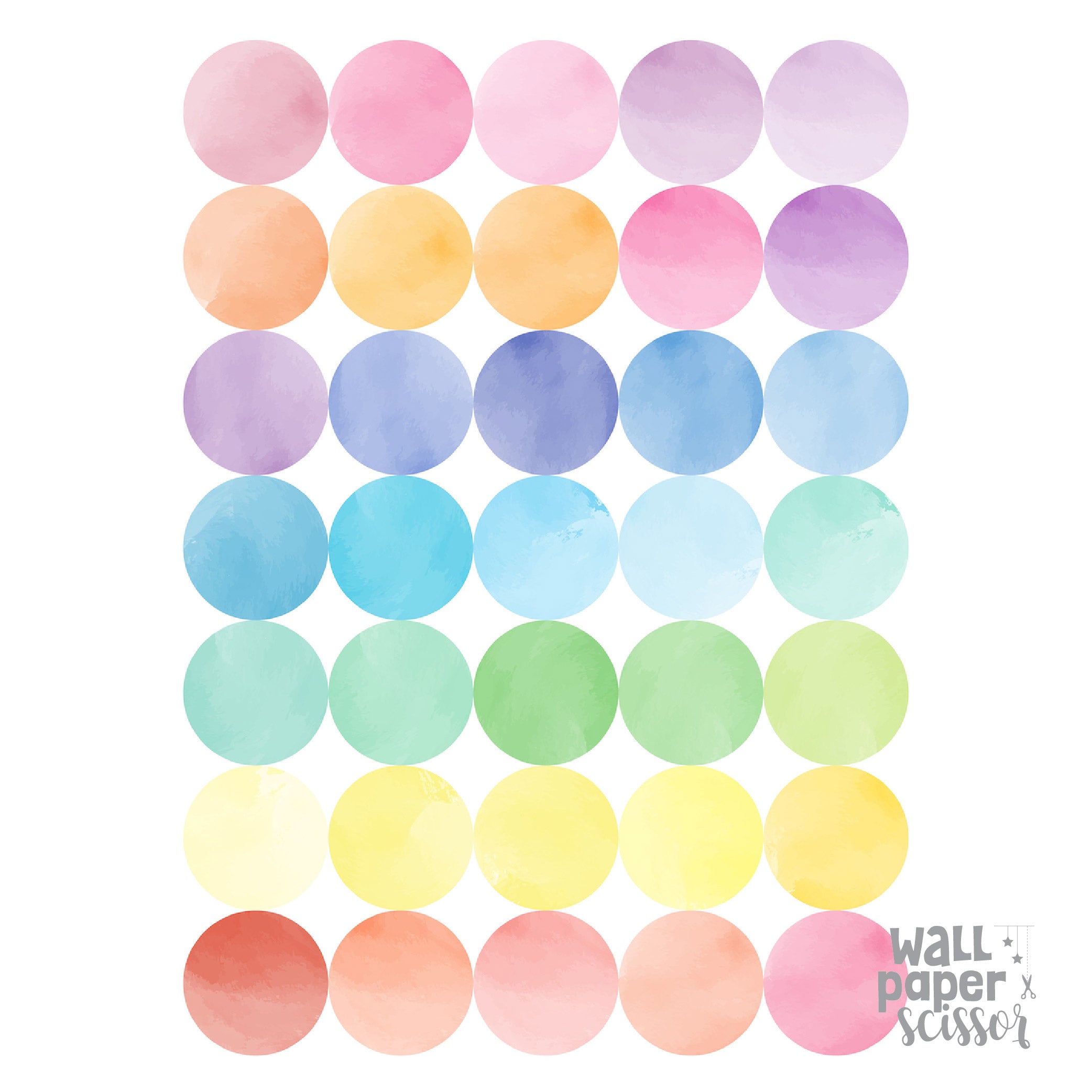 Watercolour Polka Dots Wall Stickers