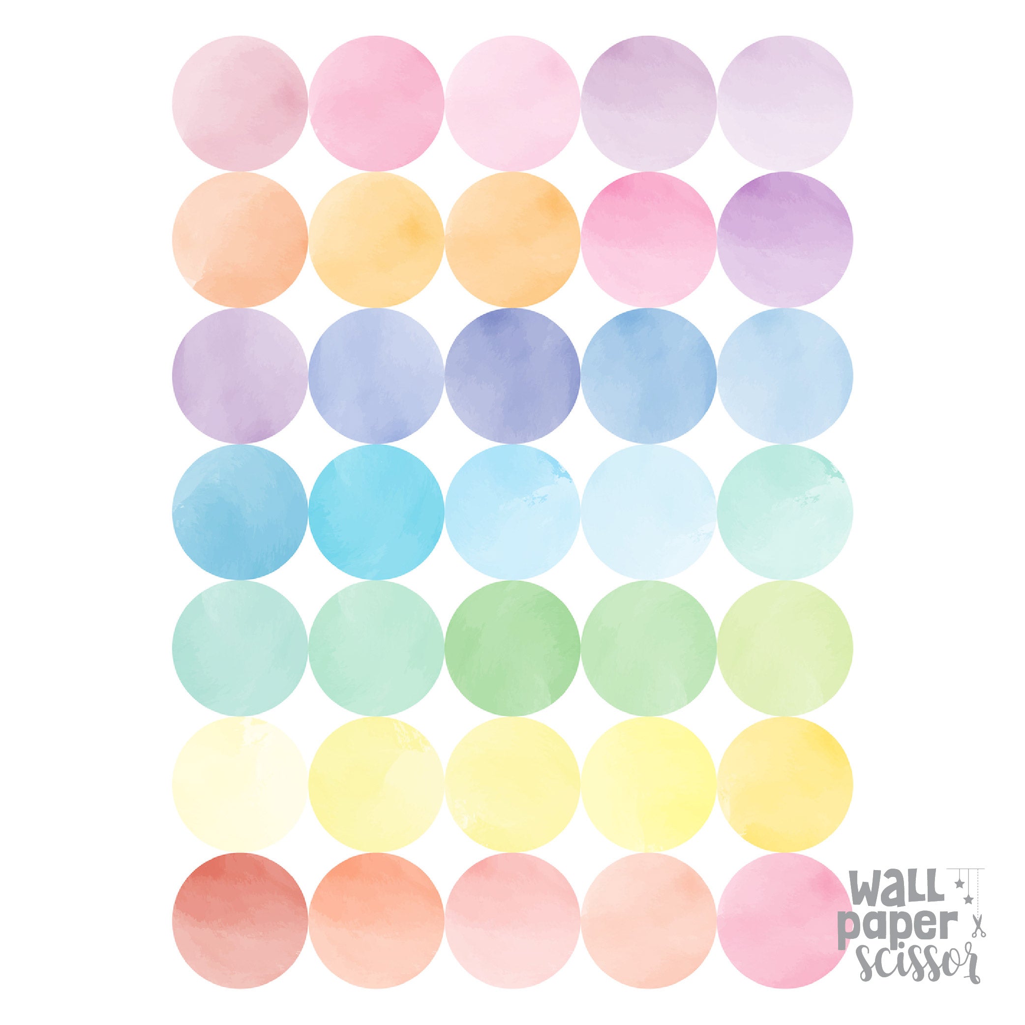 Watercolour Polka Dots Wall Stickers