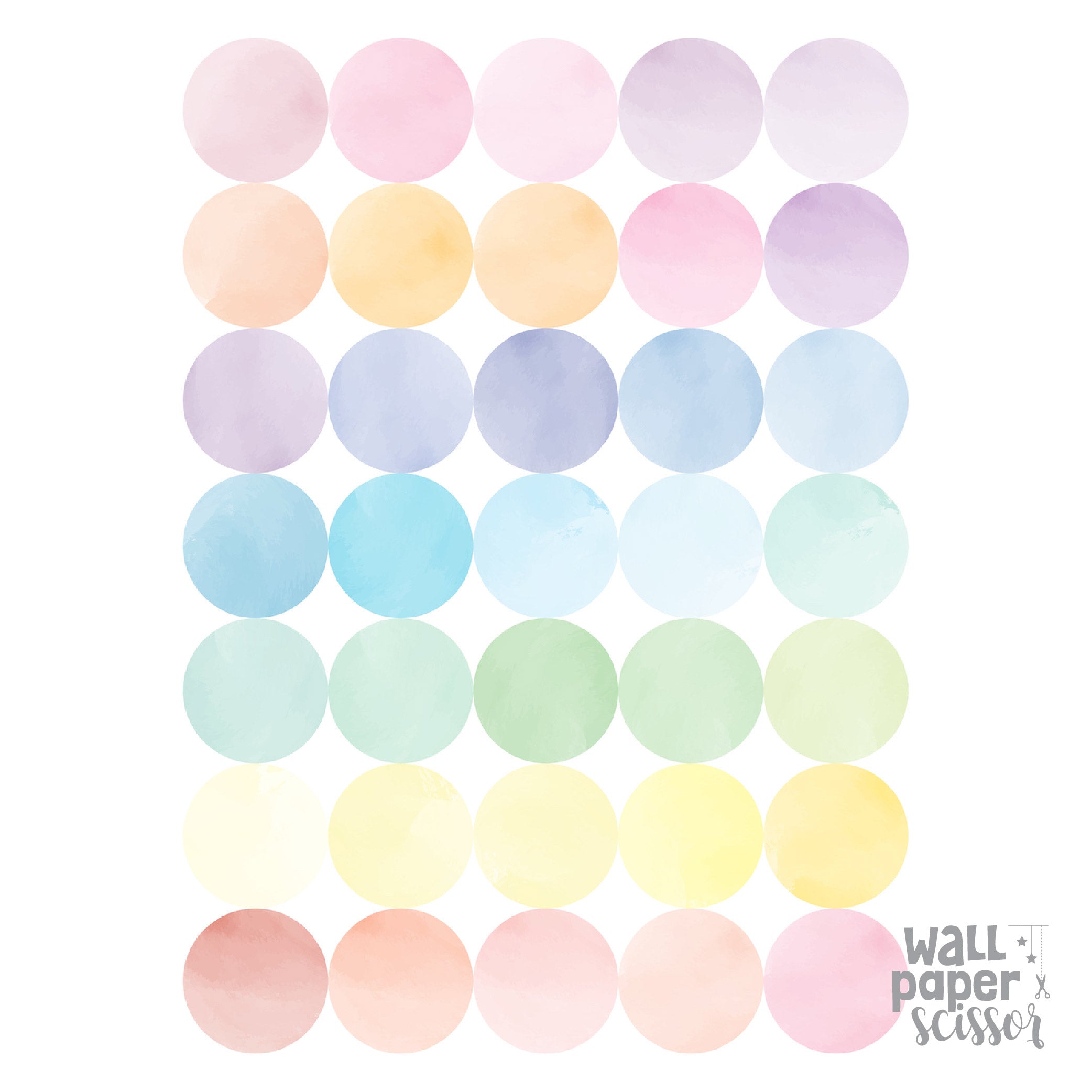 Watercolour Polka Dots Wall Stickers