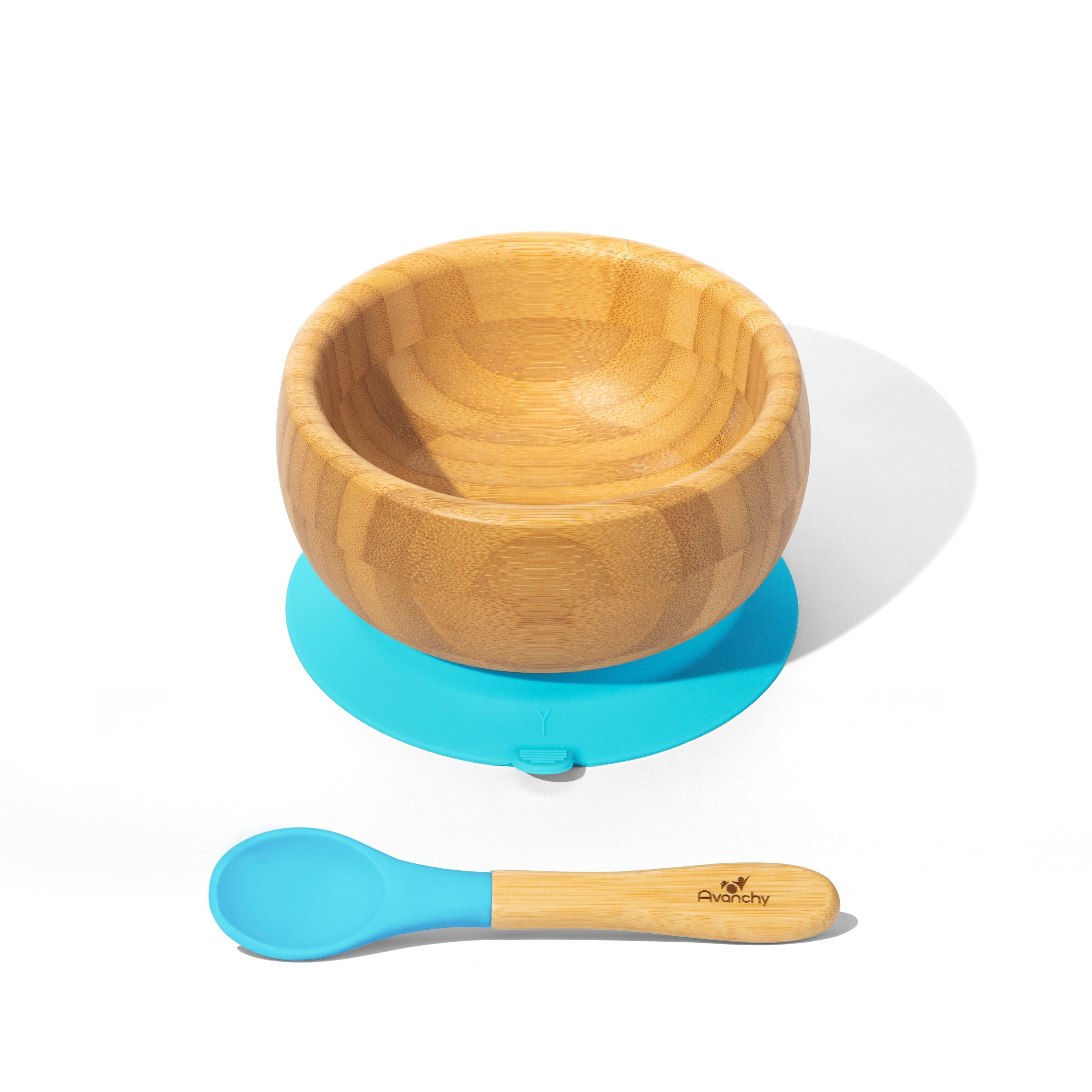 Avanchy Bamboo Baby Bowl & Spoon - Blue