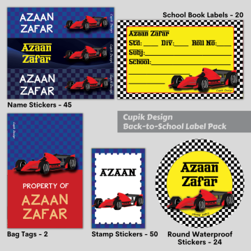 Race Car - Back To School Label Pack