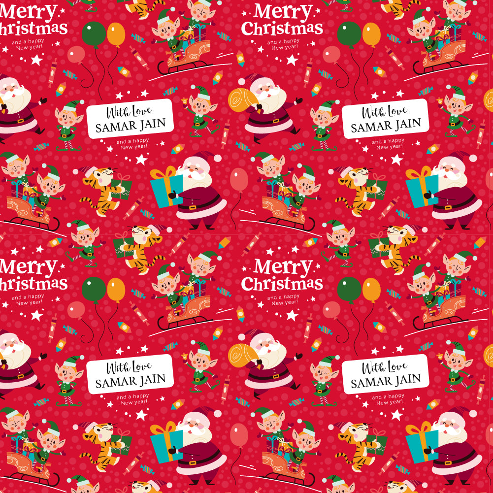 Personalised Wrapping Paper Christmas , Set of 5/10