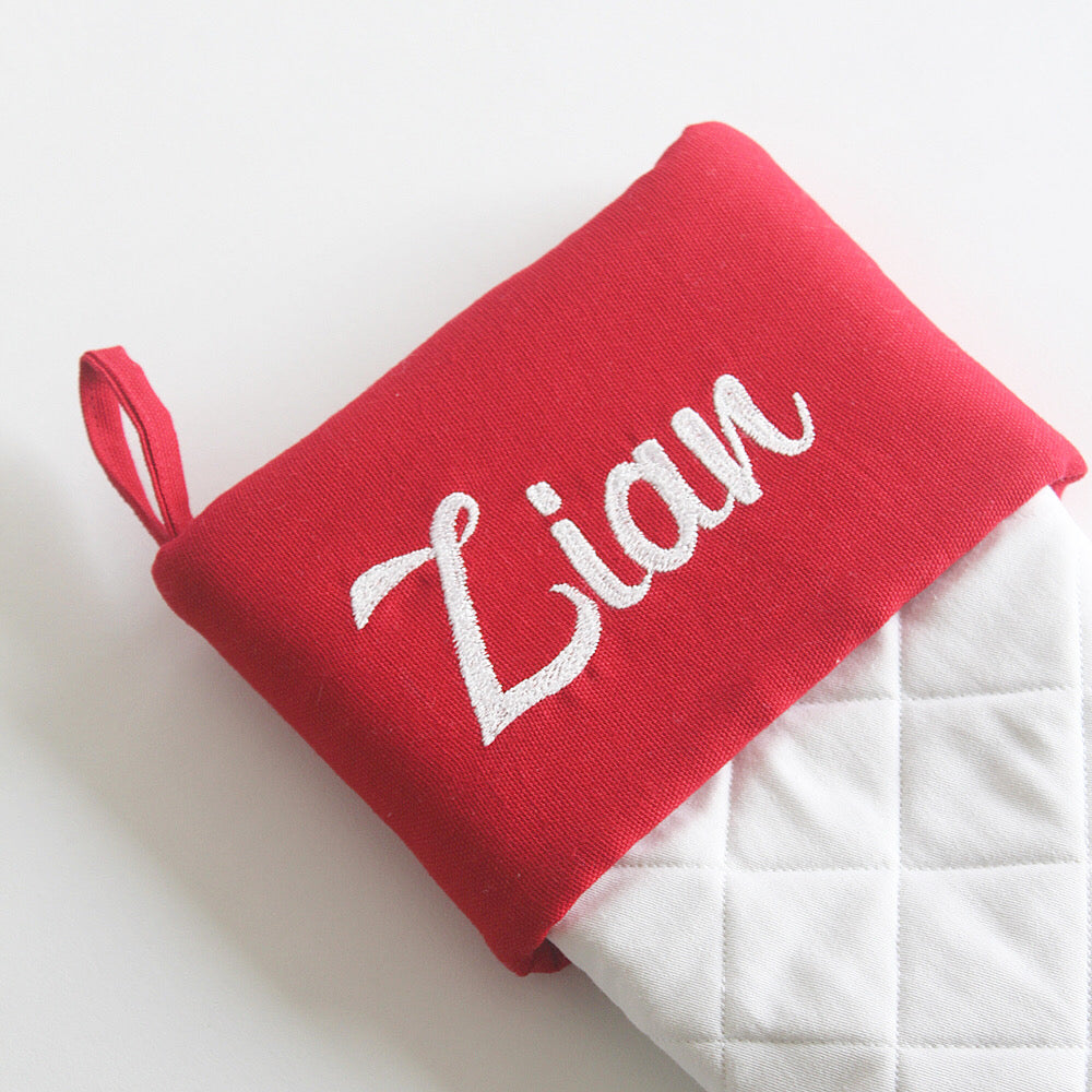 Personalized Stocking - Red Top, White Bottom