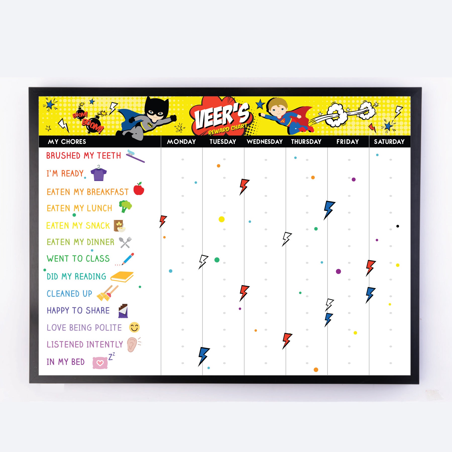 Rewards Chart - Superhero