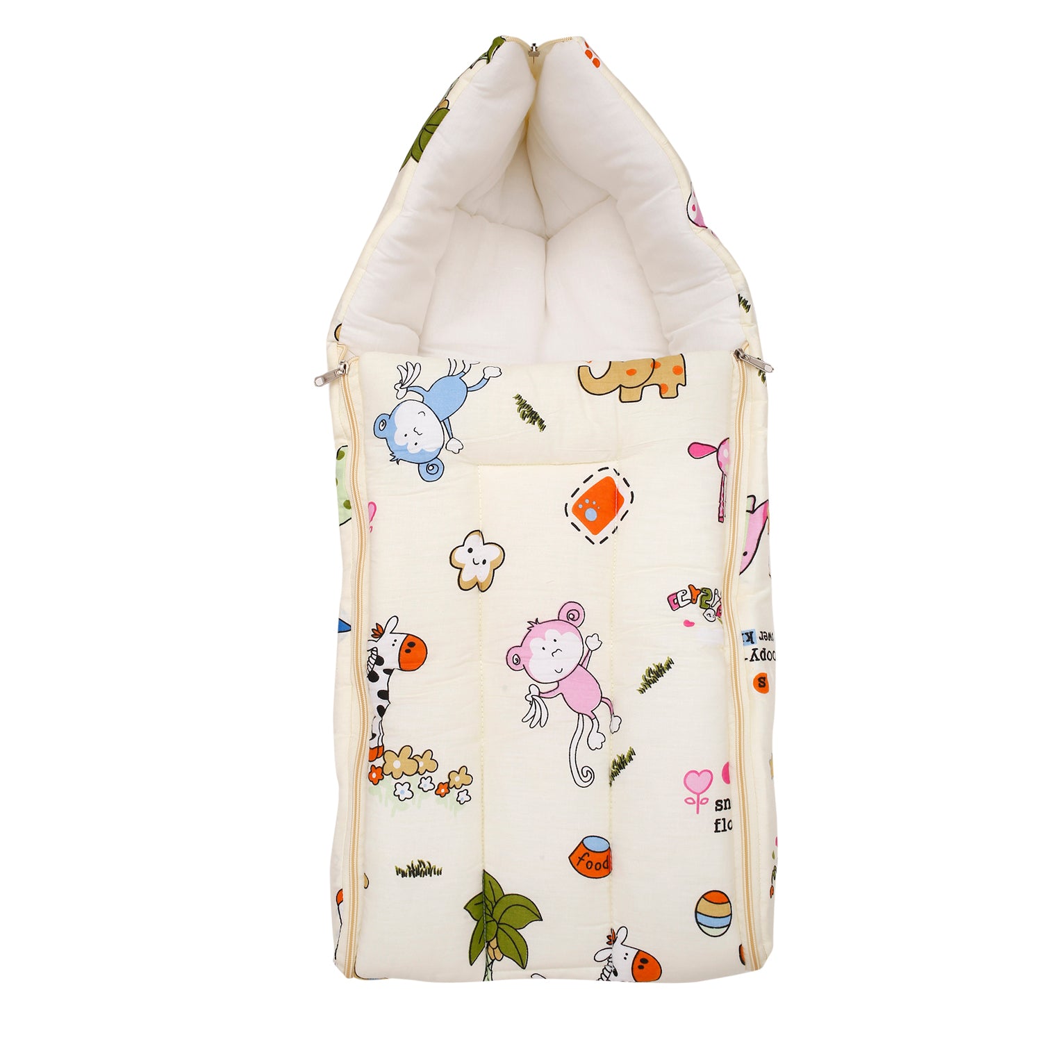 Baby Moo Sleeping Bag I Love Animals Cream