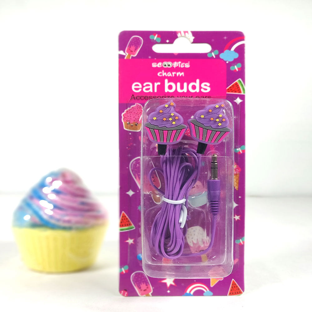 Cupcake Charm Earbuds