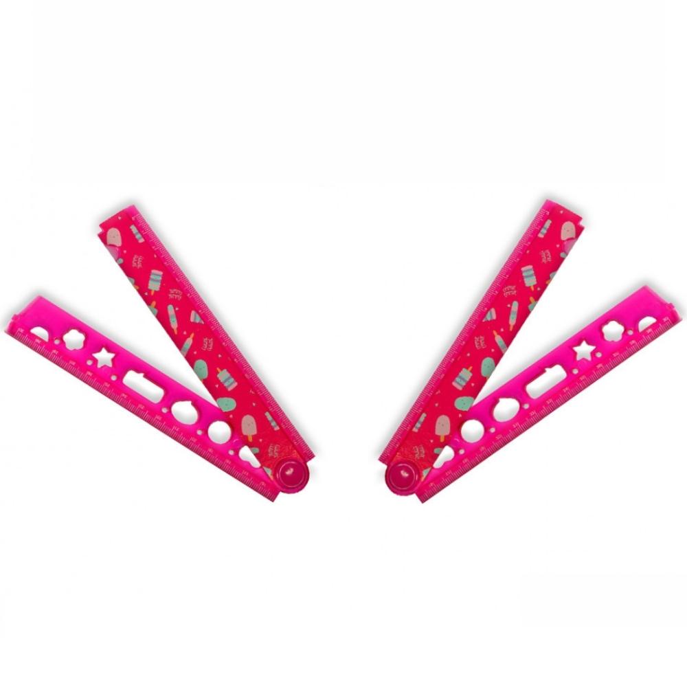 Squad Fold Up Ruler - Pink