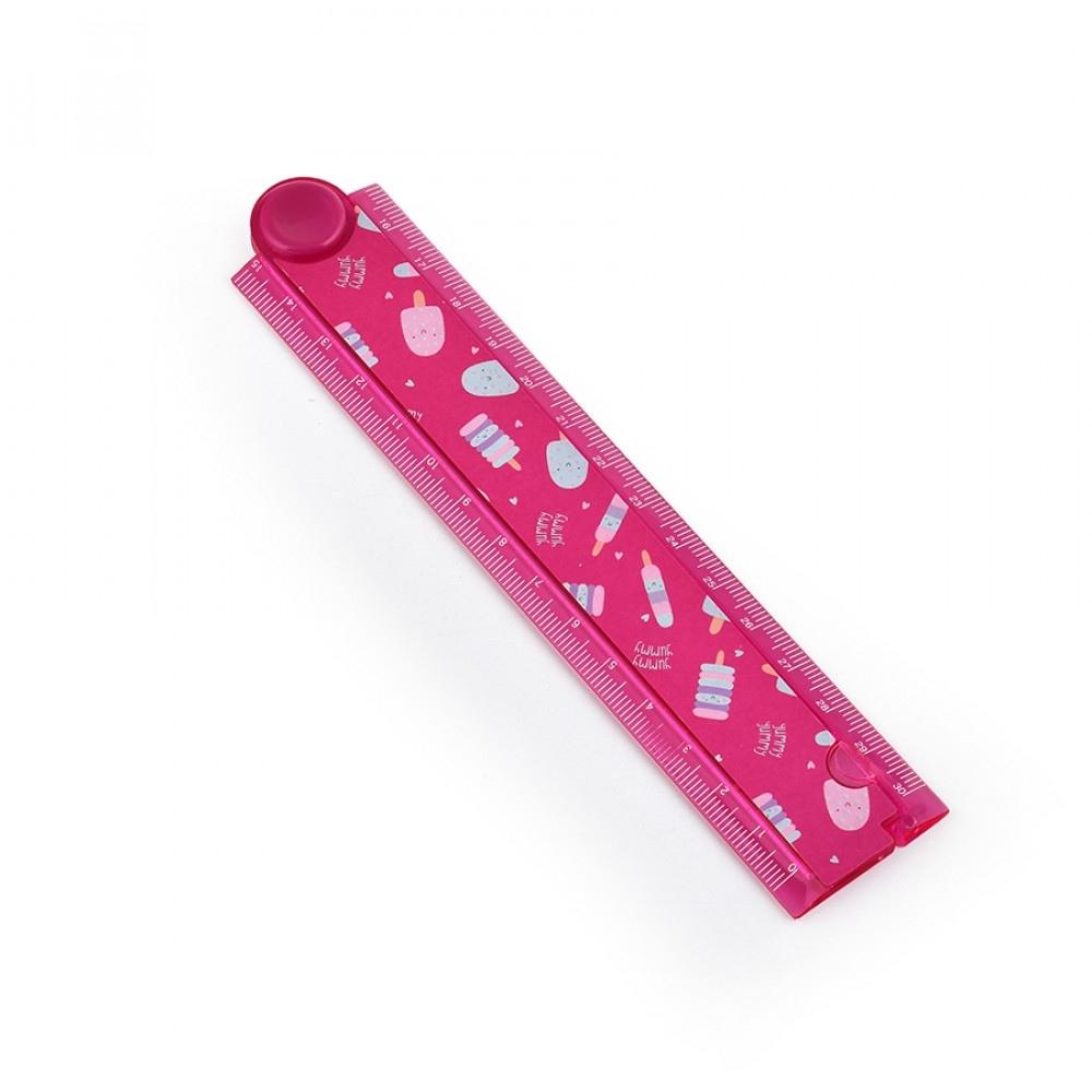 Squad Fold Up Ruler - Pink