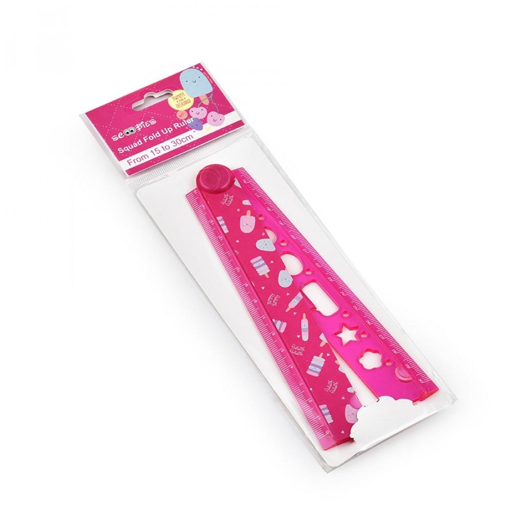 Squad Fold Up Ruler - Pink