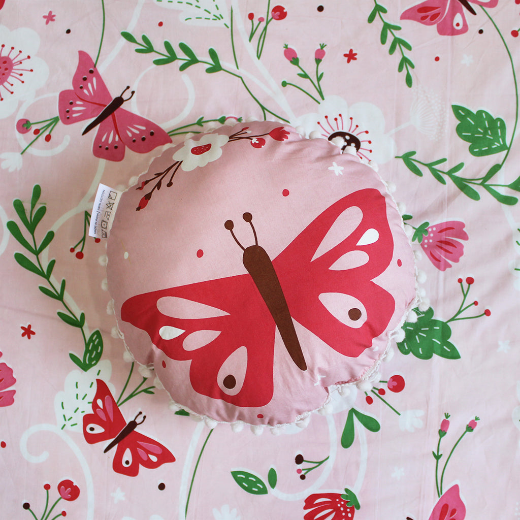 Round Shaped Cushion - Butterfly